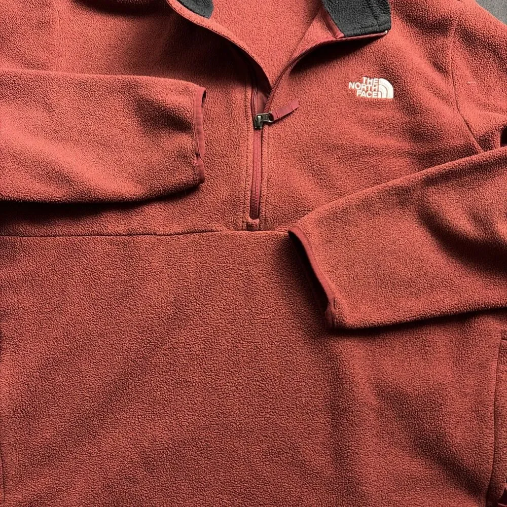 The North Face Glacier Fleece 1/2 Zip Pullover Sz XL Mens Red Brick snow golf